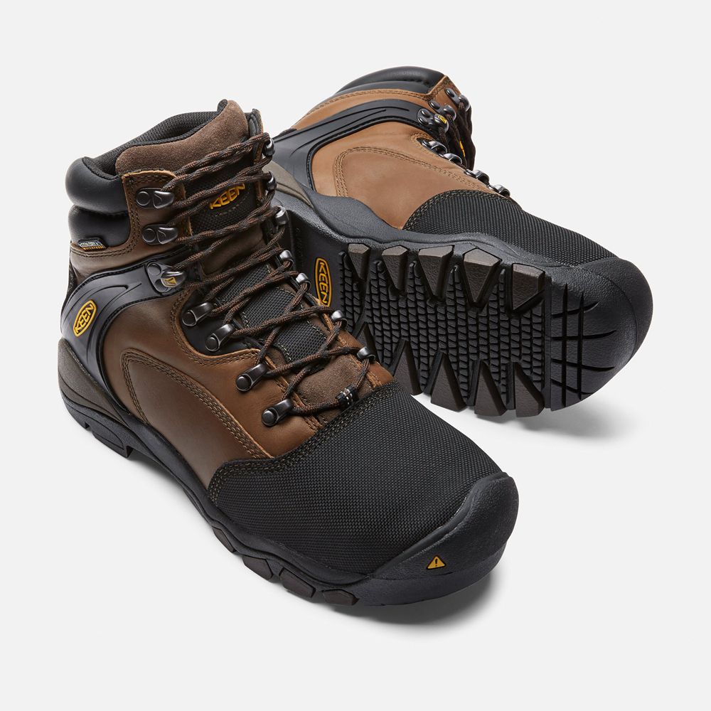 Cizme Keen Romania Barbati Maro/Negrii Louisville 6\" Met (Steel Toe) 5671-CXYZH